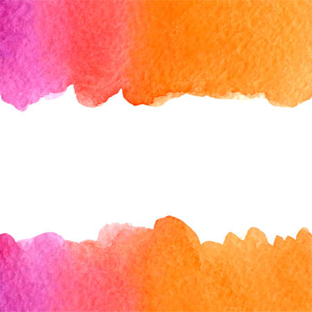 vector watercolor gradient background pink and orange with horizontal copy spaceのイラスト素材