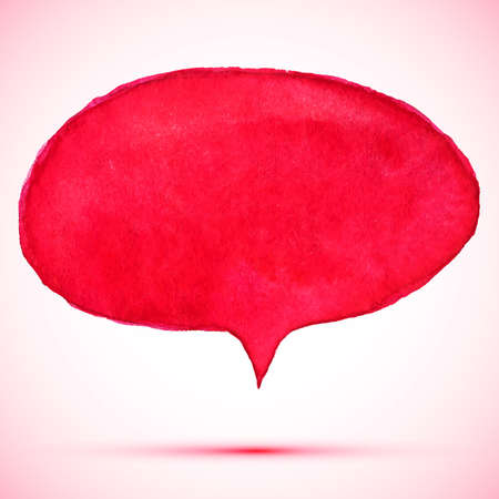 vector watercolor red speech bubble with shadowのイラスト素材