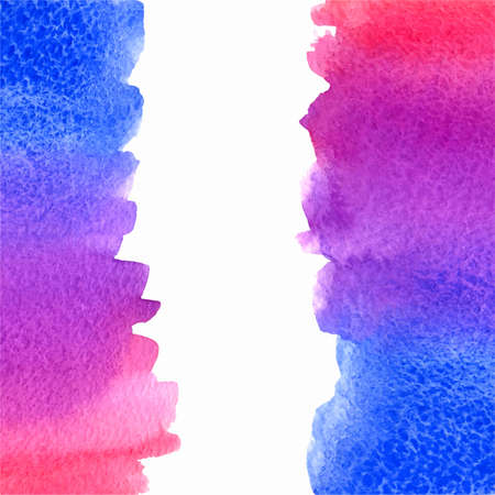 vector watercolor blue, violet and pink background with vertical copy spaceのイラスト素材