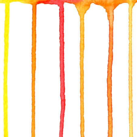 vector watercolor vertical orange and red stripes on white backgroundのイラスト素材