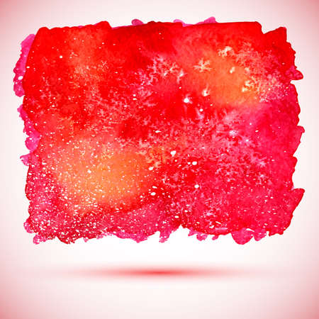 vector watercolor cosmic banner in red colors and with shadowのイラスト素材