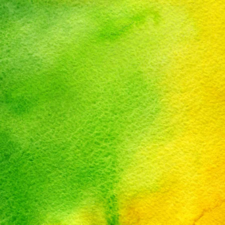 Abstract watercolor green and yellow gradient background. Hand drawn watercolor background. Watercolor texture.の写真素材