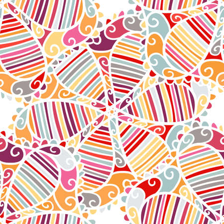 Seamless floral vector pattern made of colorful mandalas. Pink romantic background. Texture design for surface, fabric, textile. Abstract repeating wallpaper with flowers.のイラスト素材