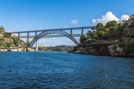 Porto, Portugal - 10.01.2019: Two bridges over the Douro River in the city of Porto. The...