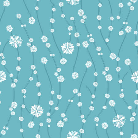 Repeat vector pattern with ornamental flowers perfect for textile, fabric, stationery, wallpaper, packaging, home and garden decor.のイラスト素材