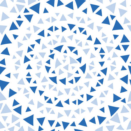 Abstract geometric blue white triangles seamless pattern