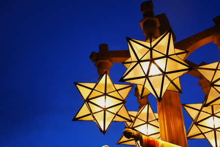 Street light illuminating the nightの写真素材