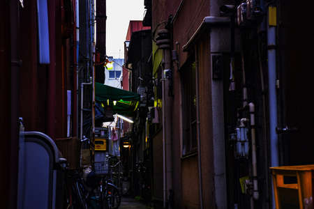 Japanese side streetのeditorial素材