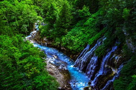 Blue waterfallの写真素材
