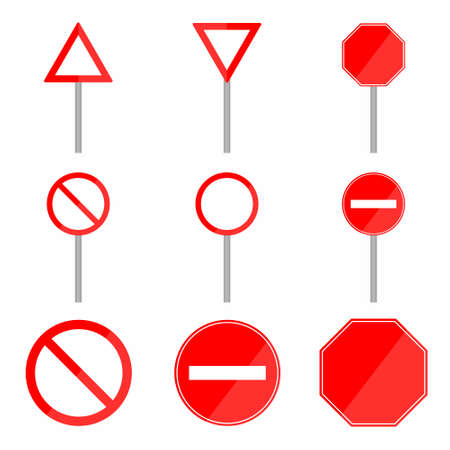 Road traffic sign board with place for text. Isolated information sign set in vector format.のイラスト素材