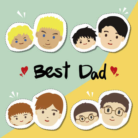 Avatar of Dad and Child. Father's Day Illustration.のイラスト素材