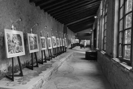 Italy, Lucca - September 18 2016: the view an art exhibition in Palazzo Pfanner on September 18 2016 in Lucca, Tuscany, Italy.のeditorial素材