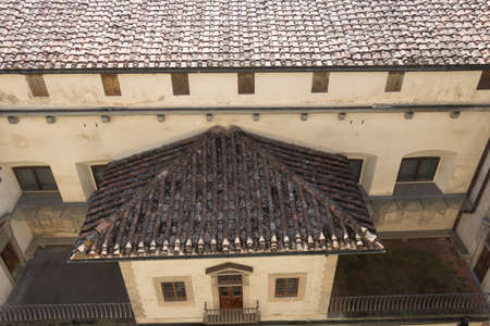 Italy, Florence - May 18 2017: the view of the Florentine building from the top of Palazzo Vecchio on May 18 2017 in Florence, Tuscany, Italy.のeditorial素材