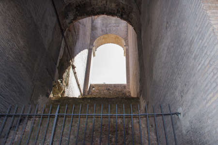 Italy, Rome - April 17 2017: the detailed view of Roman Colosseum inside on April 17 2017, Lazio, Italy.のeditorial素材