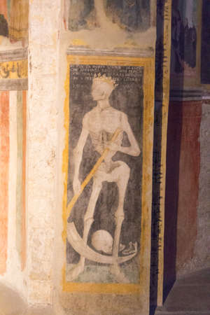 Italy, Brescia - December 24 2017: the view of the frescoe by Floriano Ferramola and his school, 1513-1524, in the Church Santa Maria in Solario on December 24 2017 in Brescia, Lombardy, Italy.のeditorial素材