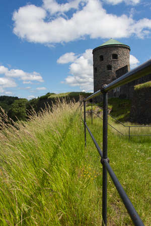 Bohuslan, Sweden - June 17 2019: the detailed view of Bohus Fortress in a sunny day on June 17 2019 in Kungalv, Sweden.のeditorial素材