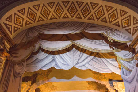 Mariefred, Sweden - April 20 2019: the view of curtains in the Gripsholm Castle theater on April 20 2019 in Mariefred, Sweden.のeditorial素材