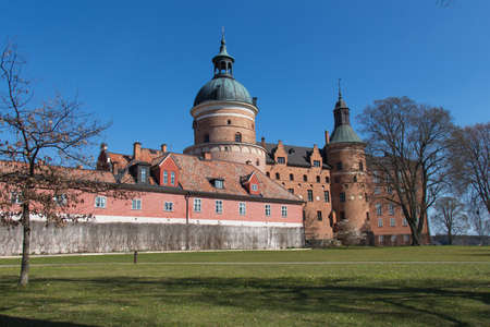 Mariefred, Sweden - April 20 2019: the exterior view of Gripsholm Castle on April 20 2019 in Mariefred, Sweden.のeditorial素材