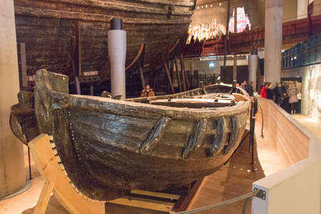 Stockholm, Sweden - December 30 2018: the view of longboat at Vasa Museum on December 30 2018 in Stockholm Sweden.のeditorial素材