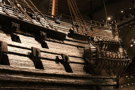 Stockholm, Sweden - December 30 2018: the view of Vasa cannon windows at Vasa Museum on December 30 2018 in Stockholm Sweden.のeditorial素材