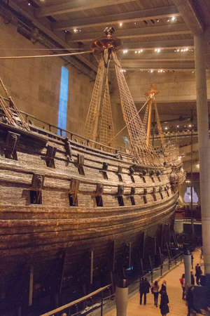 Stockholm, Sweden - December 30 2018: the view of Vasa Warship port side at Vasa Museum on December 30 2018 in Stockholm Sweden.のeditorial素材