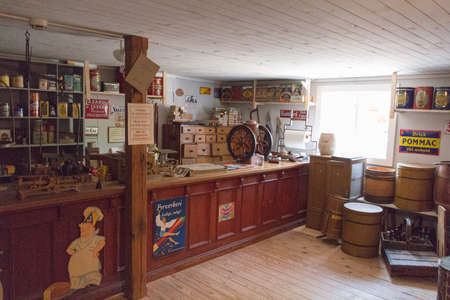 Sweden, Trosa - June 07 2019: interior view of city museum, Garvaregarden inside on June 07 2019 in Trosa, Sweden.のeditorial素材