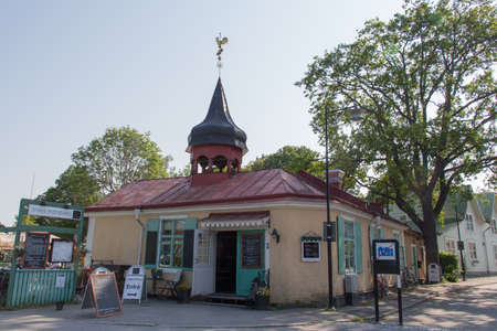 Sweden, Trosa - June 07 2019: exterior view of Matstudio restaurant on June 07 2019 in Trosa, Sweden.のeditorial素材
