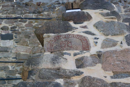 Sweden, Sigtuna - May 31 2019: detailed view of Saint Olof Church ruins on May 31 2019 in Sigtuna, Sweden.のeditorial素材
