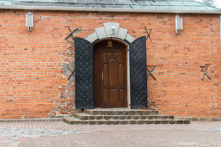 Kaliningrad, Russia - August 01 2019: the view Church of Saint Nicholas Orthodox Convent entrance on August 01 2019 in Kaliningrad, Russia.のeditorial素材