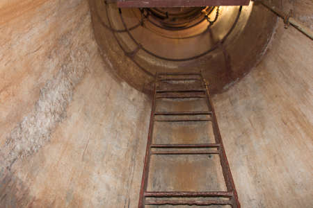 Kaliningrad, Russia - August 02 2019: interior view of fort Donhoff, ladder to view point on August 02 2019 in Kaliningrad, Russia.のeditorial素材