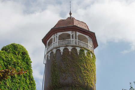 Svetlogorsk, Russia - August 08 2019: the view of the Water Power Tower on August 08 2019 in Svetlogorsk, Russia.のeditorial素材