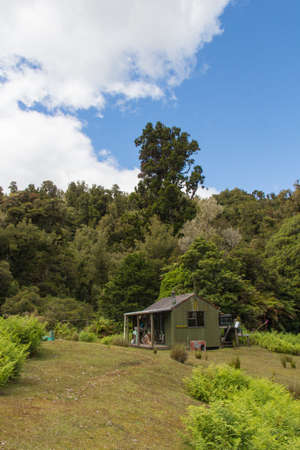 New Zealand, Te Urewera National Park - December 29 2020: the view of the Mangatoatoa Hut on December 29 2020 in New Zealand.のeditorial素材