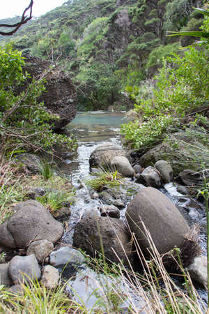 The view of Wainamu waterfalls, New Zealand.
