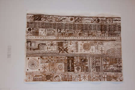 New Zealand, Wellington - January 10 2020: the view of artpice by John Pule, Te Papa Museum on...