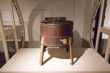 New Zealand, Wellington - January 11 2020: the view of Early Coffee Machine, Te Papa Museum on January 11 2020 in Wellington, New Zealand.のeditorial素材