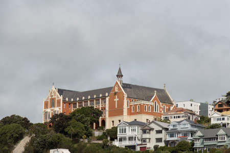 New Zealand, Wellington - January 11 2020: exterior view of St Gerard's Monastery on January 11 2020 in Wellington, New Zealand.のeditorial素材