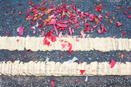 Smashed Lights At Scene Of Traffic Accidentの写真素材