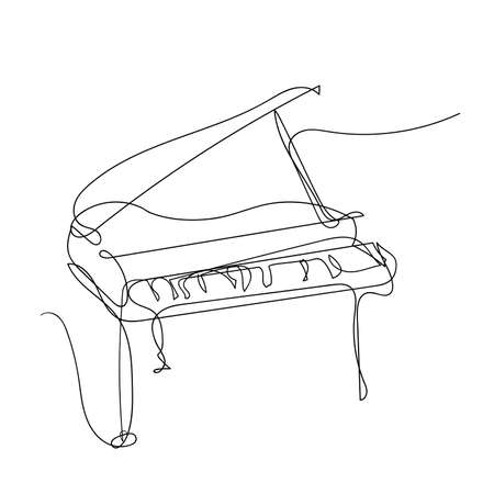 Vector piano line art style for -poster, banner, postcard or flyer designのイラスト素材