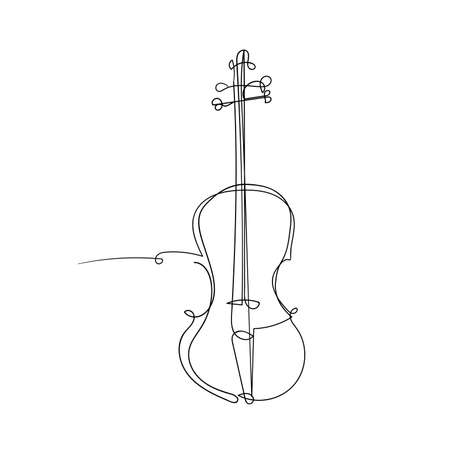 Vector violin icon line art hand drawing for -logo, -poster, -flyer or website design.のイラスト素材