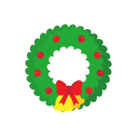 Christmas wreath with Christmas decorationsのイラスト素材