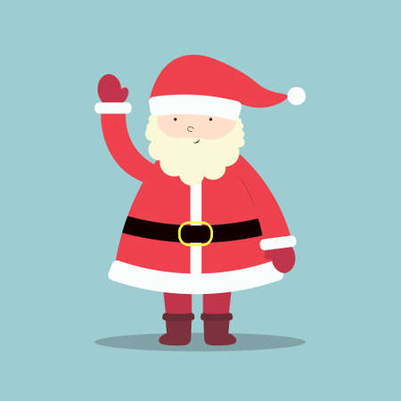 Cute cartoon Santa Claus wavingのイラスト素材