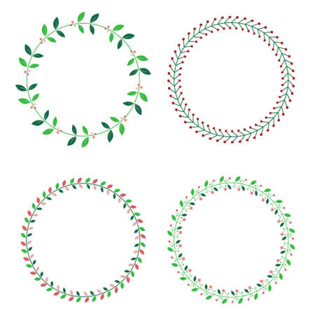 Christmas wreath colorful vector iconsのイラスト素材