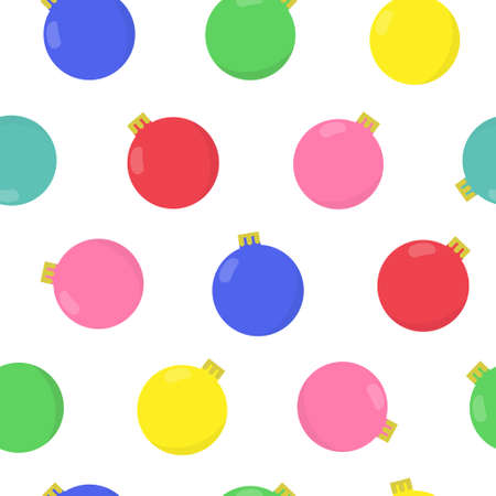 Cute cartoon Christmas balls seamless patternのイラスト素材
