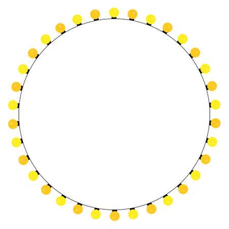Circle Christmas lights vector iconのイラスト素材