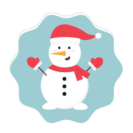 Cute cartoon Christmas snow manのイラスト素材