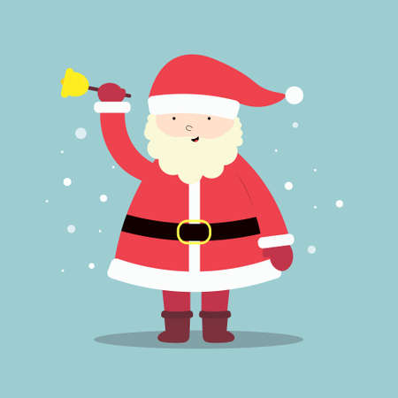 Cute cartoon Santa Claus with bellのイラスト素材