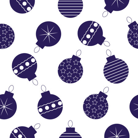 Cute cartoon Christmas balls seamless patternのイラスト素材