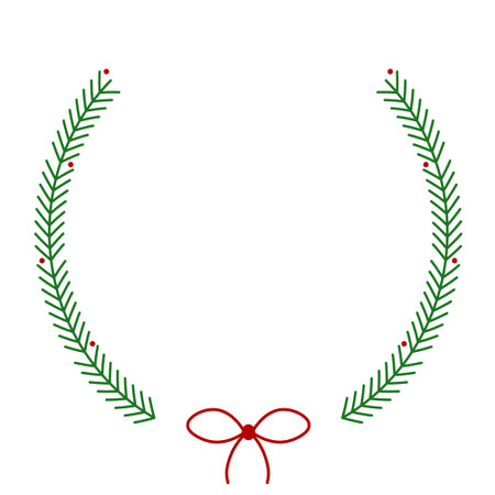Cute cartoon fir branches frameのイラスト素材