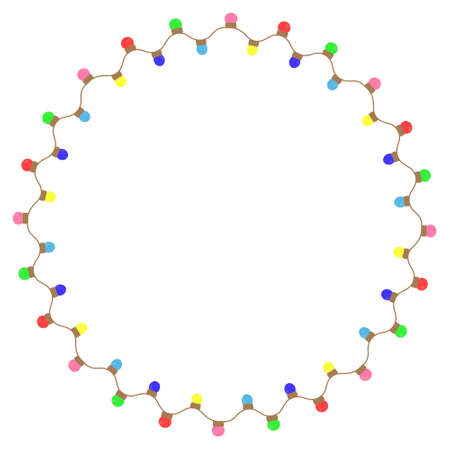Circle colorful Christmas garland lightsのイラスト素材