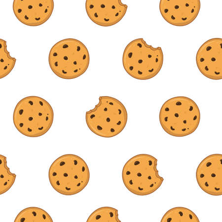 Cartoon chocolate cookies seamless patternのイラスト素材